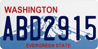 WA license plate ABD2915