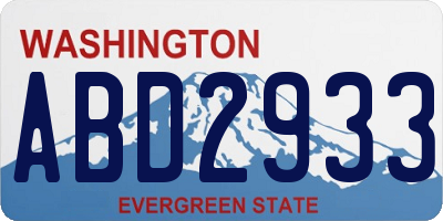 WA license plate ABD2933