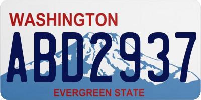 WA license plate ABD2937