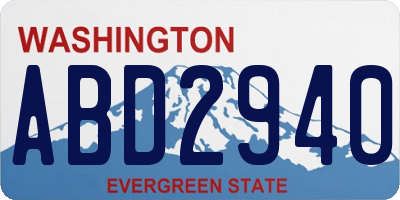 WA license plate ABD2940