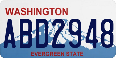 WA license plate ABD2948