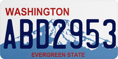 WA license plate ABD2953