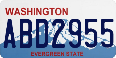 WA license plate ABD2955