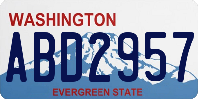 WA license plate ABD2957