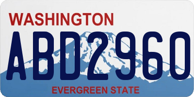 WA license plate ABD2960