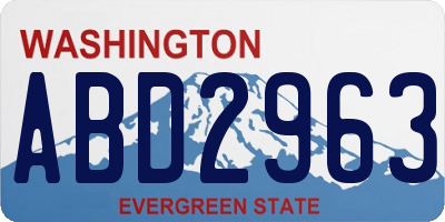 WA license plate ABD2963