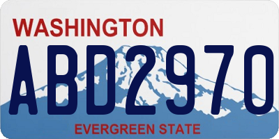 WA license plate ABD2970