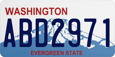 WA license plate ABD2971