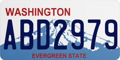 WA license plate ABD2979