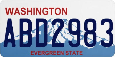 WA license plate ABD2983