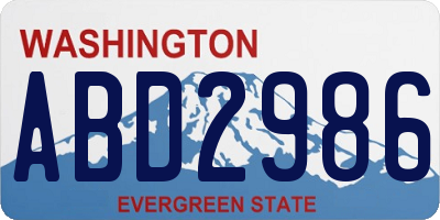 WA license plate ABD2986