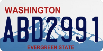WA license plate ABD2991