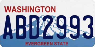 WA license plate ABD2993