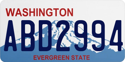 WA license plate ABD2994