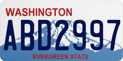 WA license plate ABD2997