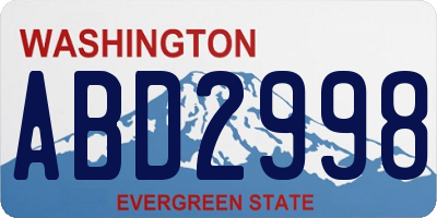 WA license plate ABD2998