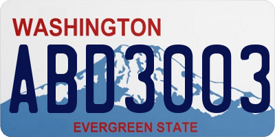 WA license plate ABD3003