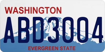 WA license plate ABD3004