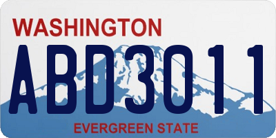 WA license plate ABD3011