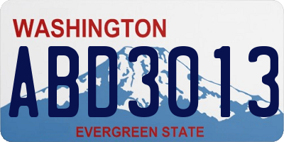 WA license plate ABD3013