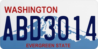 WA license plate ABD3014