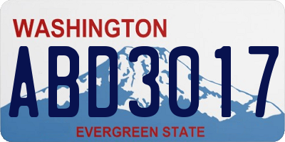 WA license plate ABD3017