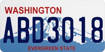 WA license plate ABD3018