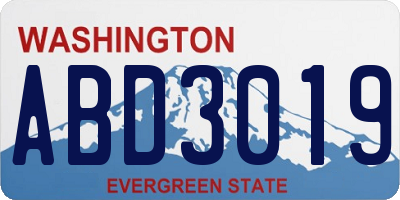 WA license plate ABD3019