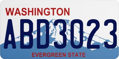 WA license plate ABD3023