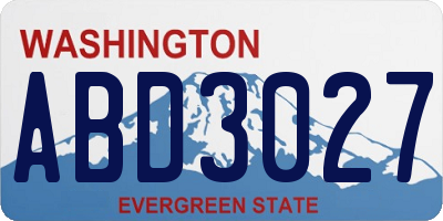 WA license plate ABD3027