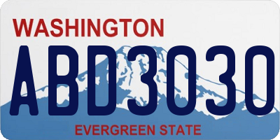 WA license plate ABD3030