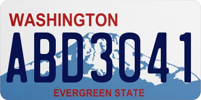 WA license plate ABD3041