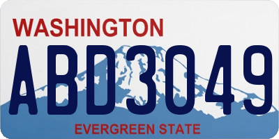 WA license plate ABD3049