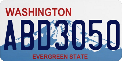 WA license plate ABD3050