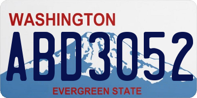 WA license plate ABD3052