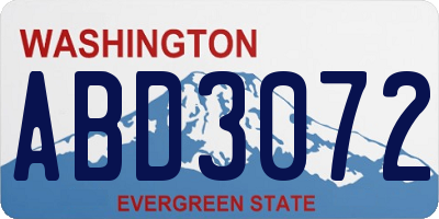 WA license plate ABD3072