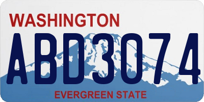 WA license plate ABD3074