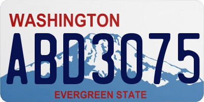 WA license plate ABD3075