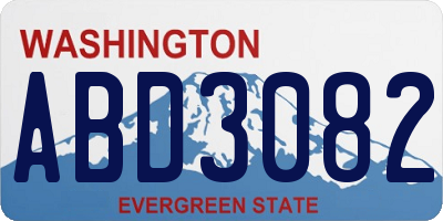 WA license plate ABD3082