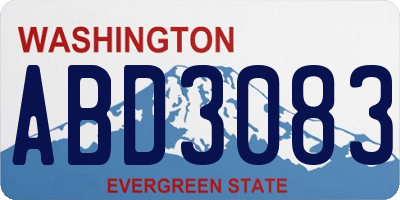 WA license plate ABD3083