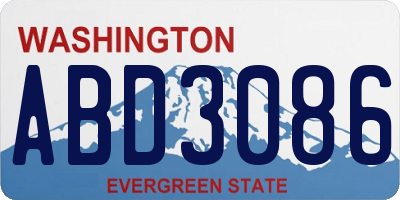 WA license plate ABD3086