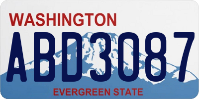 WA license plate ABD3087