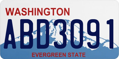WA license plate ABD3091