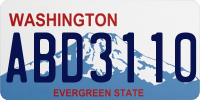 WA license plate ABD3110