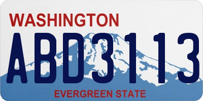 WA license plate ABD3113