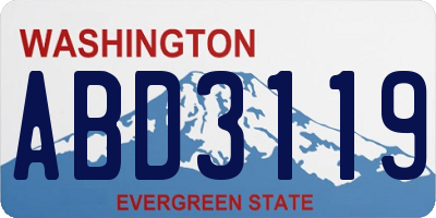 WA license plate ABD3119