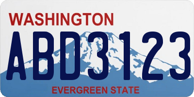 WA license plate ABD3123
