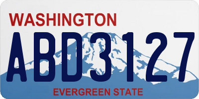 WA license plate ABD3127