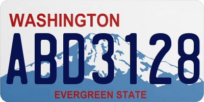 WA license plate ABD3128