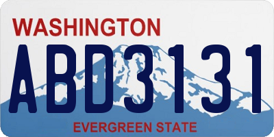WA license plate ABD3131
